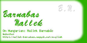barnabas mallek business card